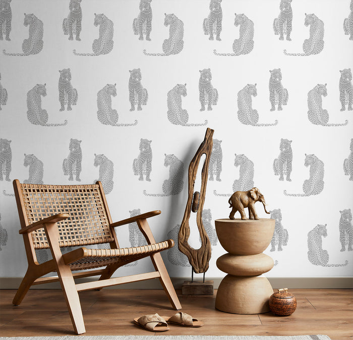 Hunter - Mist Grasscloth Wallpaper - The Detroit Wallpaper Co.