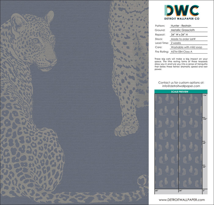 Hunter - Restrain Grasscloth Wallpaper - The Detroit Wallpaper Co.