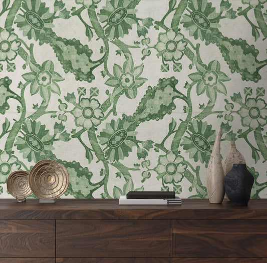 Imperial Villa - Garden Grasscloth Wallpaper