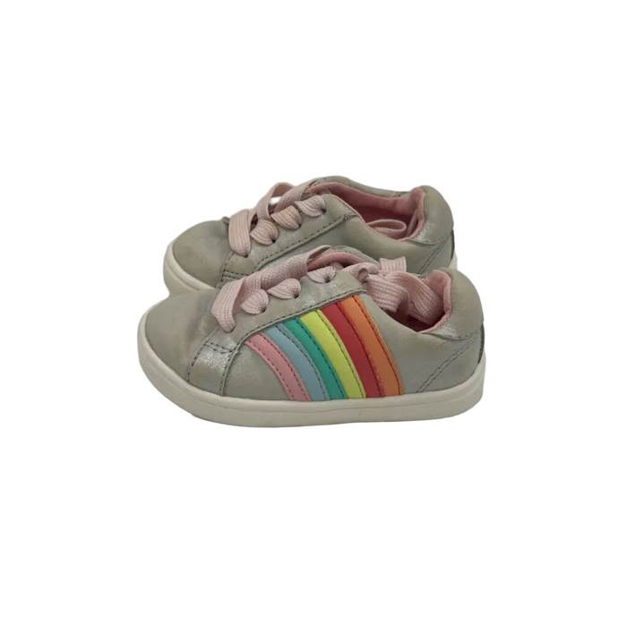 Lace Up Tennis Shoes/Rainbow Stripe