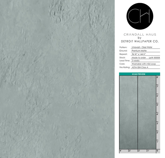 Limewash - Clear Water <br> Wallpaper - The Detroit Wallpaper Co.