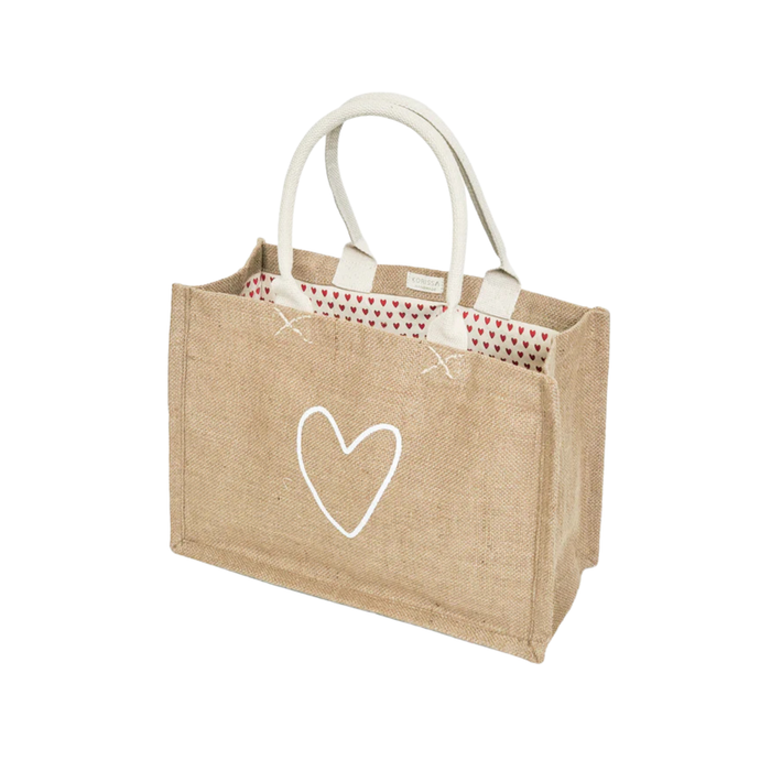 Love Jute Canvas Gift Bag in Medium