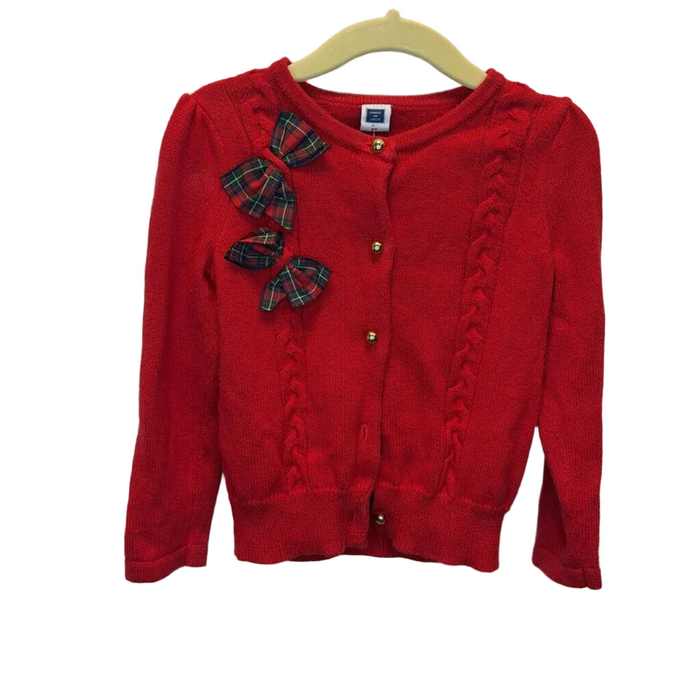 LS Cardigan Sweater/ Plaid Bows