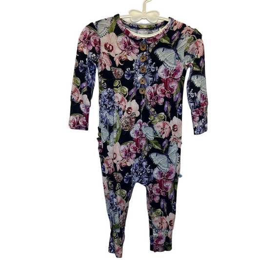 LS Floral Footless Onesie / Ruffles