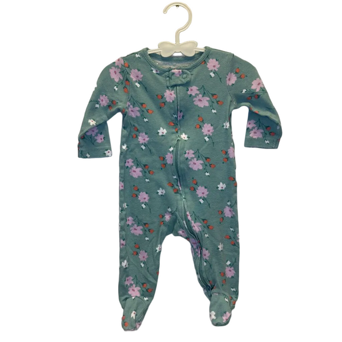 LS Footed Onesie / Flowers