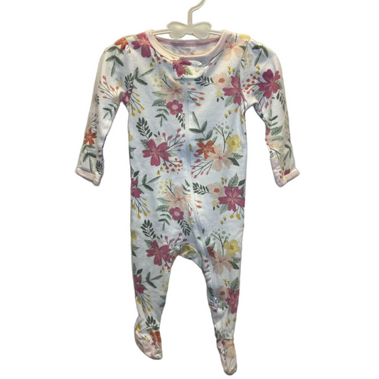 LS Footed Onesie / Flowers