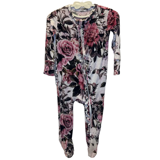 LS Footed Onesie / Flowers