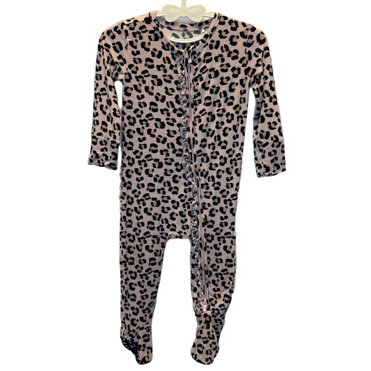 LS Footed Onesie / Leopard