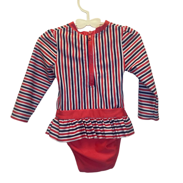 LS One Piece Bathing Suit / Stripes