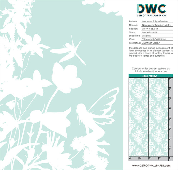 Madame Fairy - Moonflower <br> Wallpaper - The Detroit Wallpaper Co.