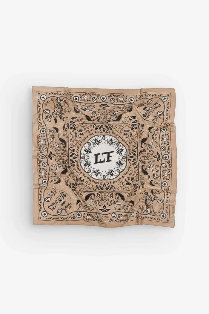 Maison Lecomte Flament – Cotton Bandana Scarf in Far West Natural