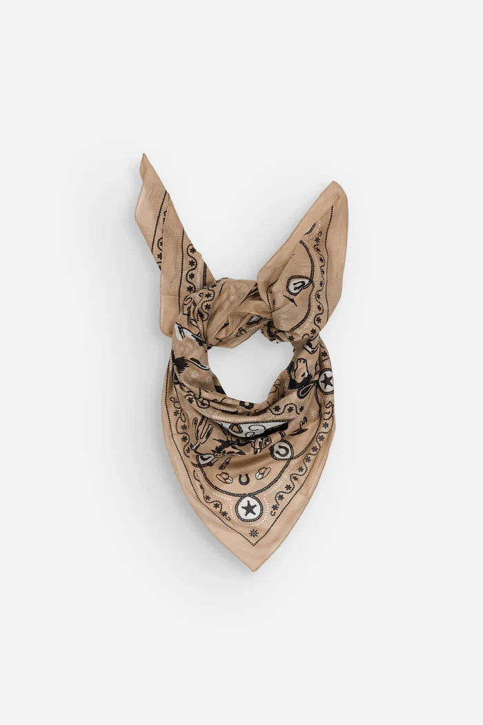Maison Lecomte Flament – Cotton Bandana Scarf in Far West Natural