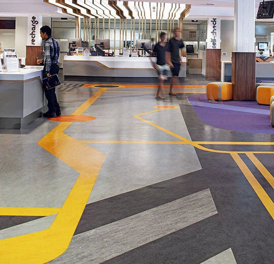 Marmoleum Cinch Loc Seal  Square - Serene Grey 12" x 12" - GreenFlooringSupply.com