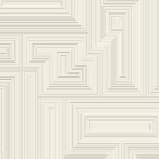 Maze - Swiss Coffee <br> Wallpaper - The Detroit Wallpaper Co.