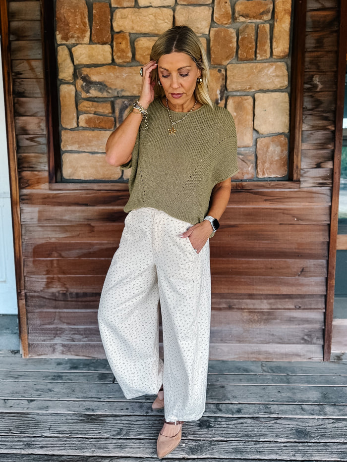 Meadow Mist Floral Barrel Jeans