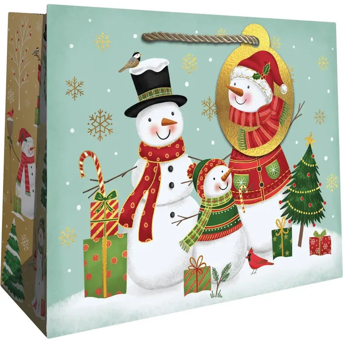 Medium Tote - Snowman Family - Retail-6 count - XMT739