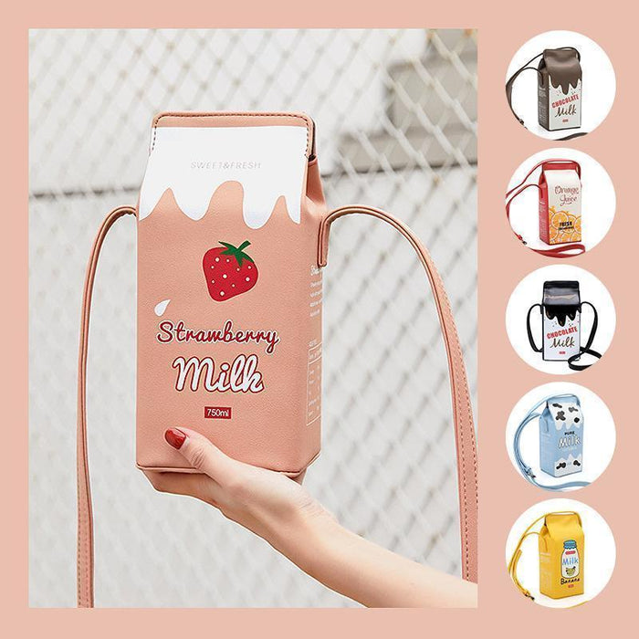 Merryferris™ Cute Milk Box Crossbody Bag / Casual Phone Purse