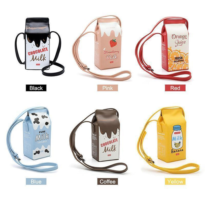 Merryferris™ Cute Milk Box Crossbody Bag / Casual Phone Purse
