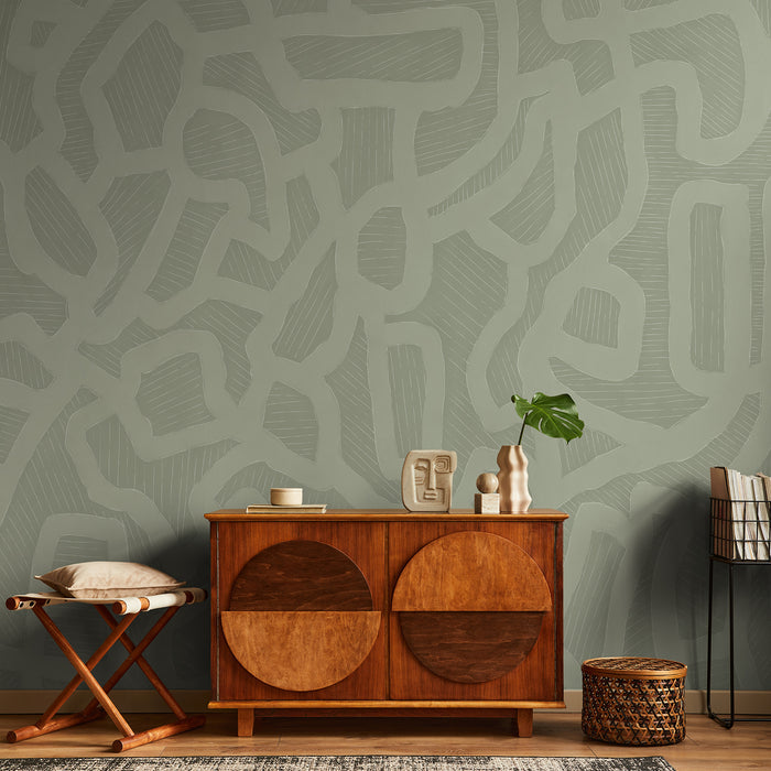 Mindful - Mossy <br> Wallpaper Mural - The Detroit Wallpaper Co.