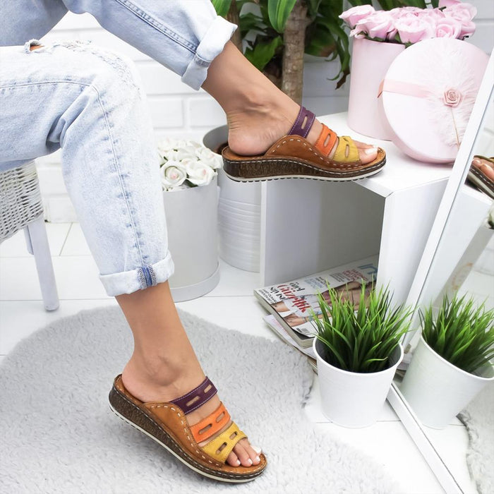 Modern Multi-color Stitching Slippers