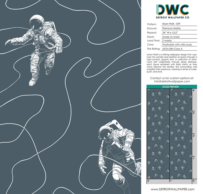 Moon Walk - Drift <br> Wallpaper - The Detroit Wallpaper Co.