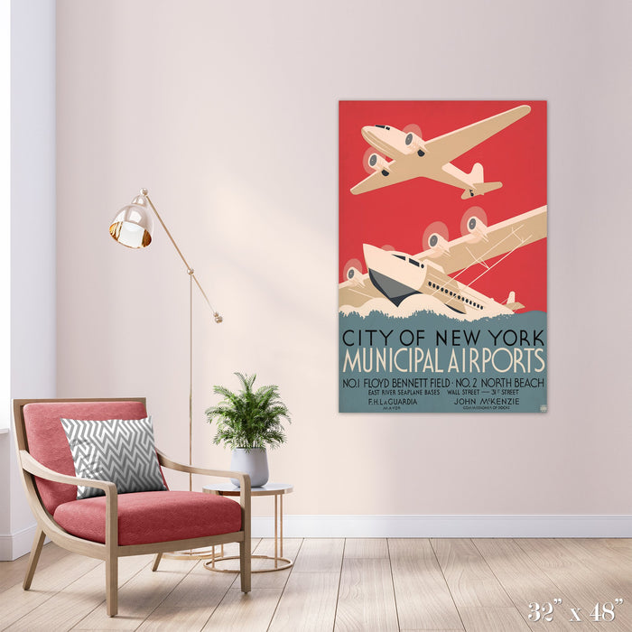 NY Airports Colossal Art Print - Trendy Custom Wallpaper | Contemporary Wallpaper Designs | The Detroit Wallpaper Co.