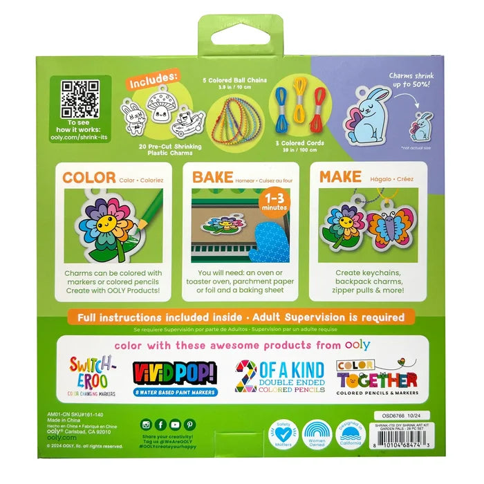 Ooly - Shrink-Its! D.I.Y. Shrink Art Kit in Garden Pals