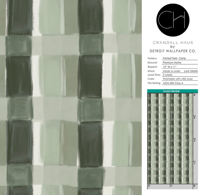 Painted Plaid - Camp <br> Wallpaper - The Detroit Wallpaper Co.