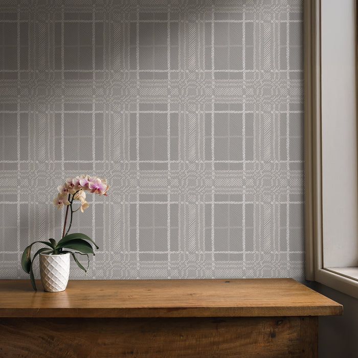 Painted Plaid - Creamy <br> Wallpaper - The Detroit Wallpaper Co.