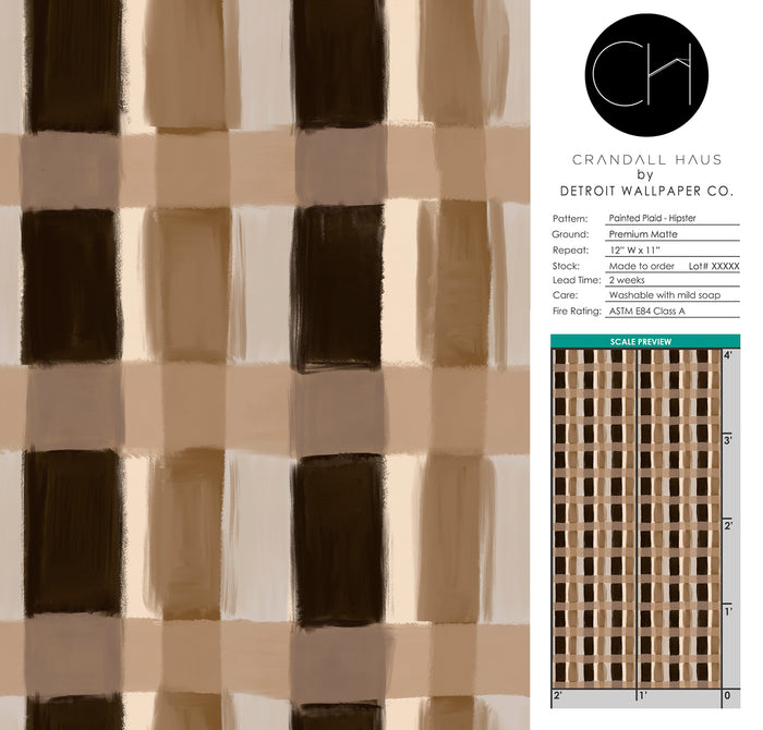 Painted Plaid - Hipster <br> Wallpaper - The Detroit Wallpaper Co.