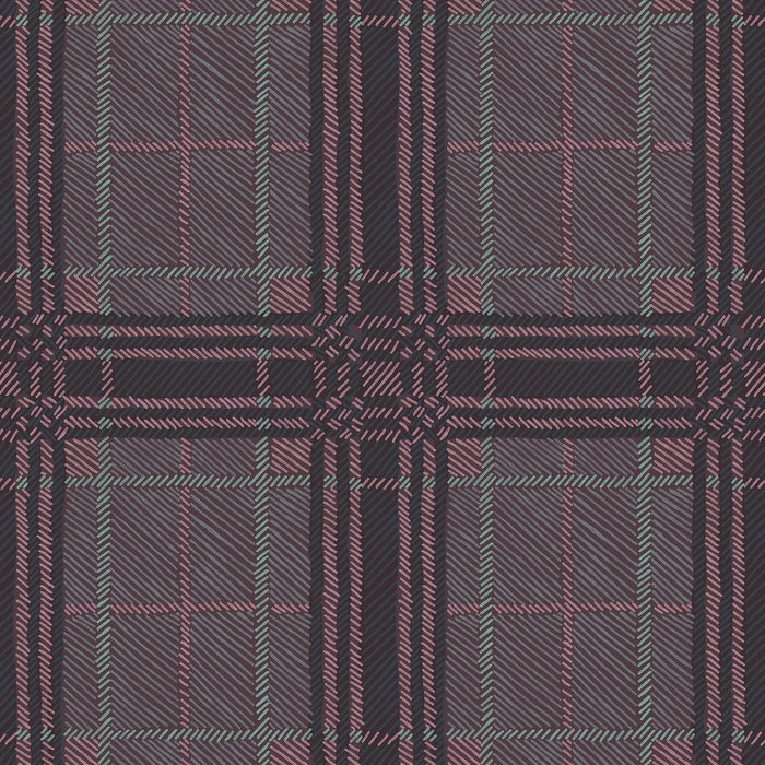 Painted Plaid - Plum <br> Wallpaper