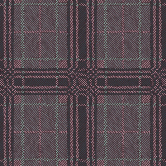 Painted Plaid - Plum <br> Wallpaper