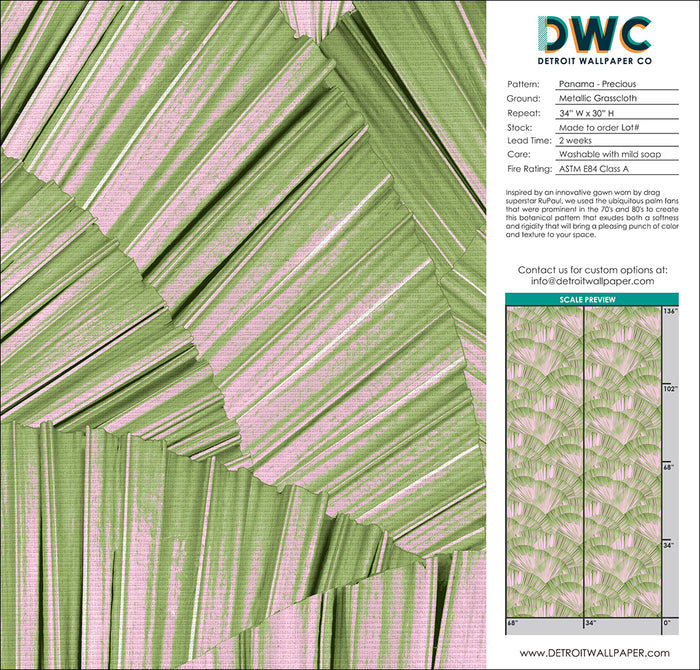 Panama - Precious <br> Grasscloth - The Detroit Wallpaper Co.