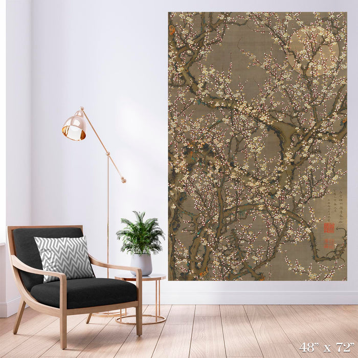 Plum Blossoms Colossal Art Print - The Detroit Wallpaper Co.
