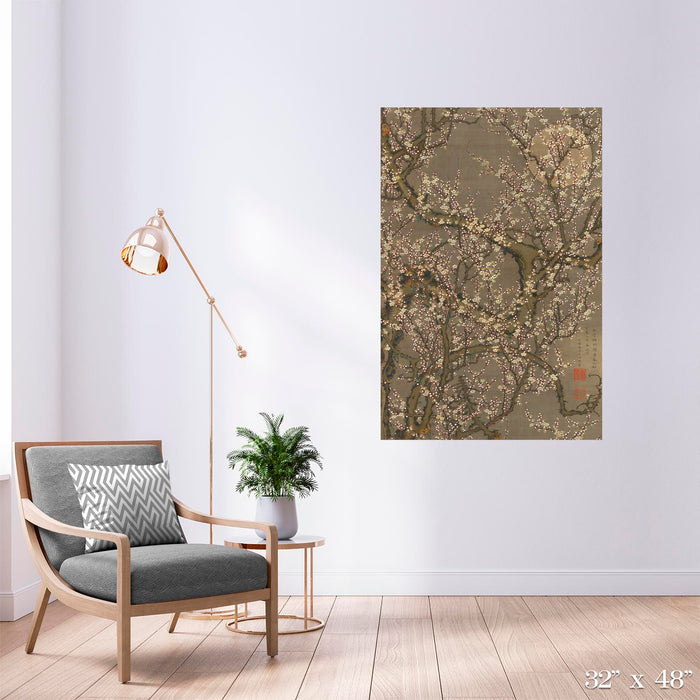 Plum Blossoms Colossal Art Print - The Detroit Wallpaper Co.