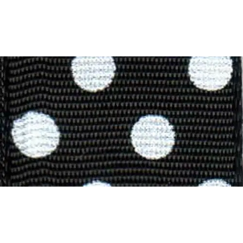 Single Roll / 1" x 22 yd / Black/White Dots