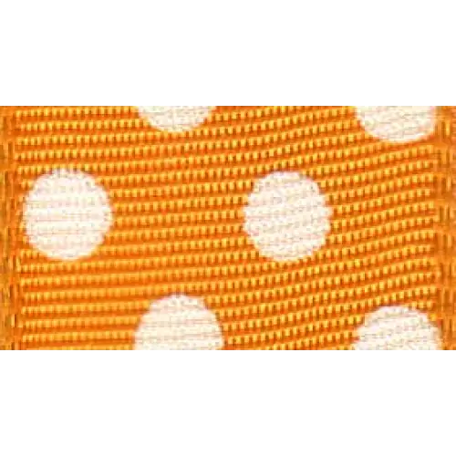 Single Roll / 1" x 22 yd / Orange/White Dots