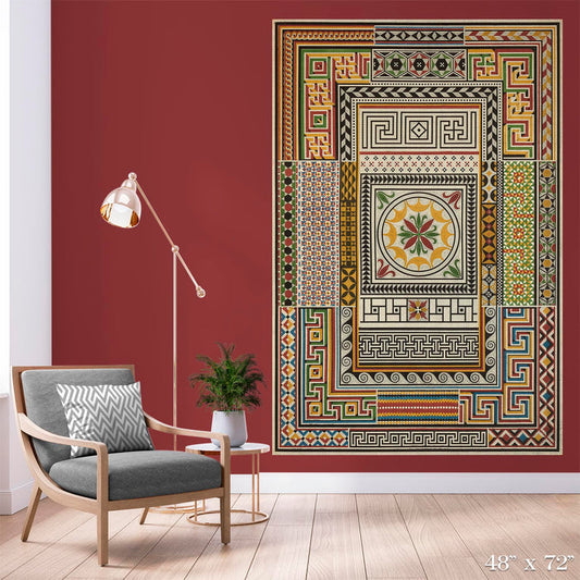Pompeian Mosaic Colossal Art Print - The Detroit Wallpaper Co.