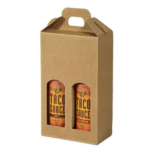 Portavasetti Italian Windowed 2 Jar Carriers - 5-1/4" x 2-1/2" x 8-1/2" 100/ctn - Mac Paper Supply