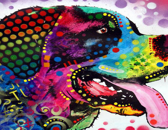 Psychedelic Dog Paint by Numbers