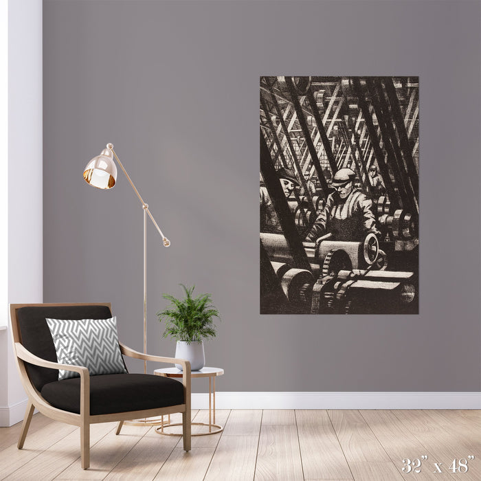 Pulleys Colossal Art Print - Trendy Custom Wallpaper | Contemporary Wallpaper Designs | The Detroit Wallpaper Co.
