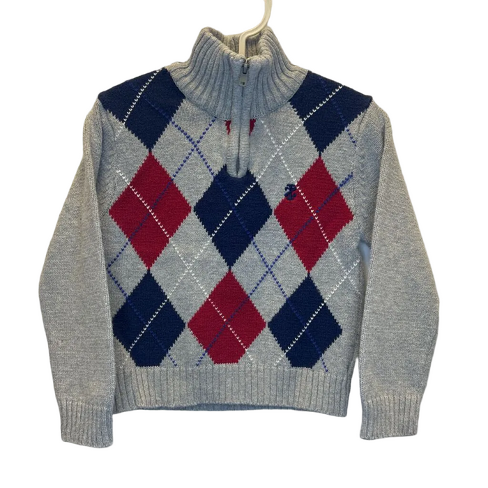 Qtr Zip Sweater / Diamond Pattern