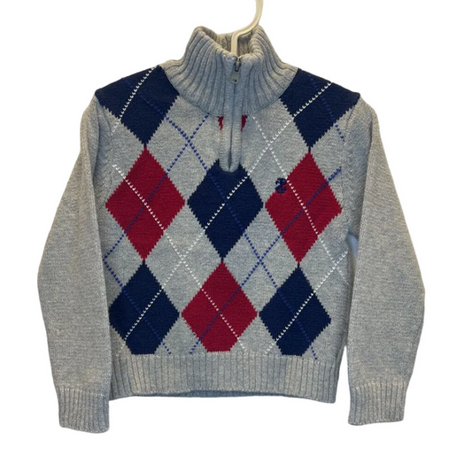 Qtr Zip Sweater / Diamond Pattern