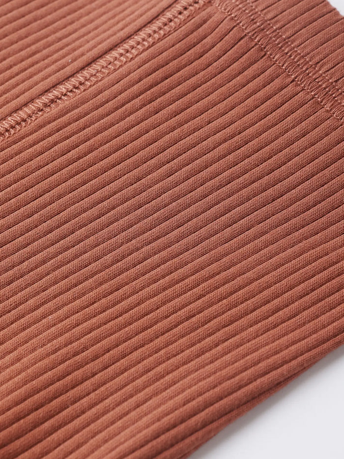 Quincy Mae – Ribbed Legging in Rusty Red