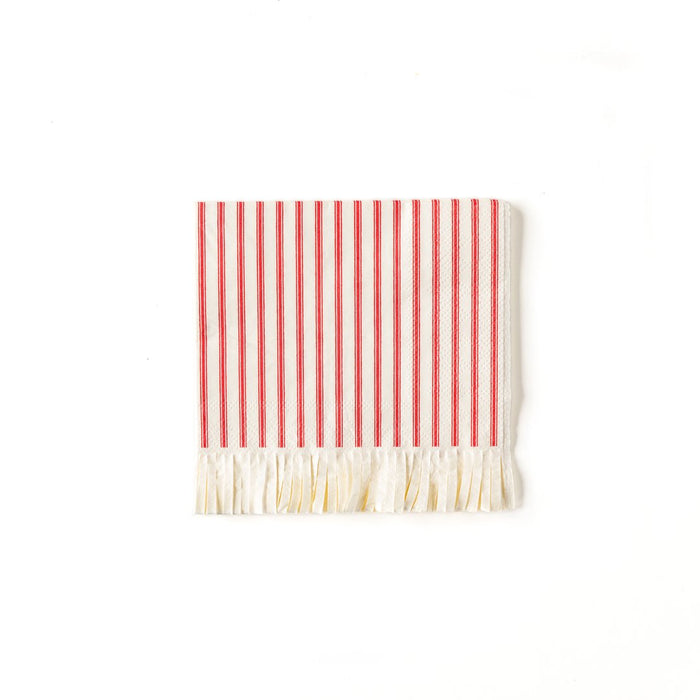 Red Stripe Fringe Napkins