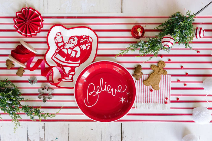 Red Stripe Fringe Napkins