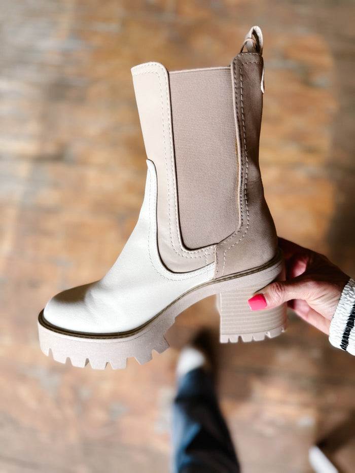 Remi Mid Calf Boot. BeigeBone