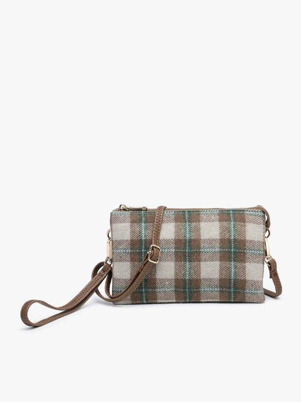 Riley Plaid Crossbody/Wristlet by Jen & Co