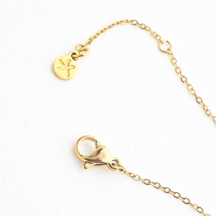 Rowen Leaf Necklace in Mint - Dainty Gold Necklace with a Social Impact