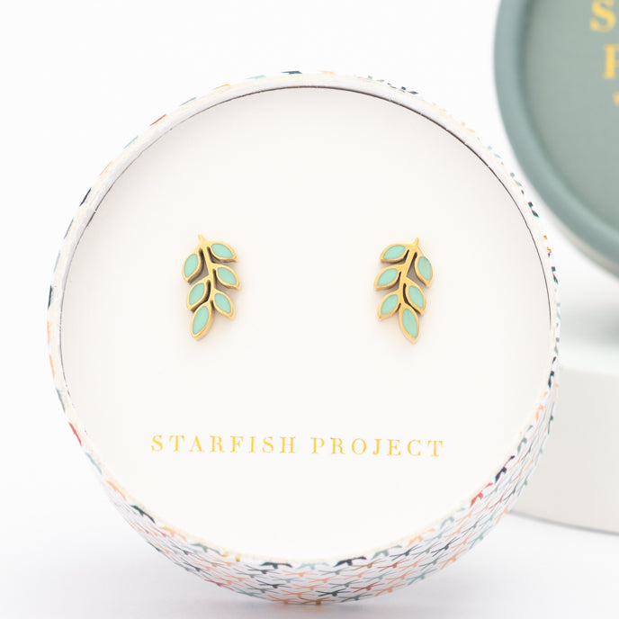Rowen Stud Earrings in Mint - Ethical Jewelry with an Impact